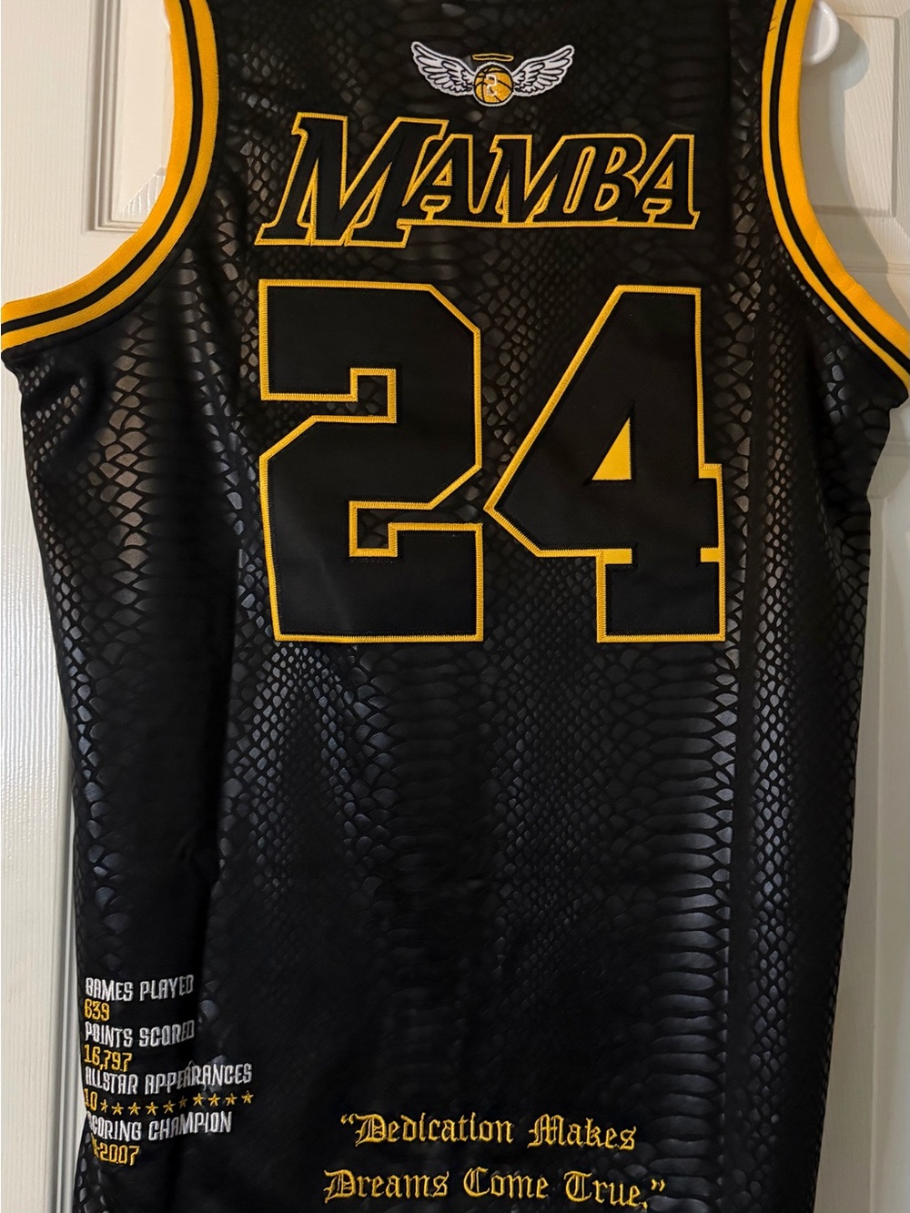 Kobe Bryant snake skin Mamba 24 Black & Gold Basketball Jersey